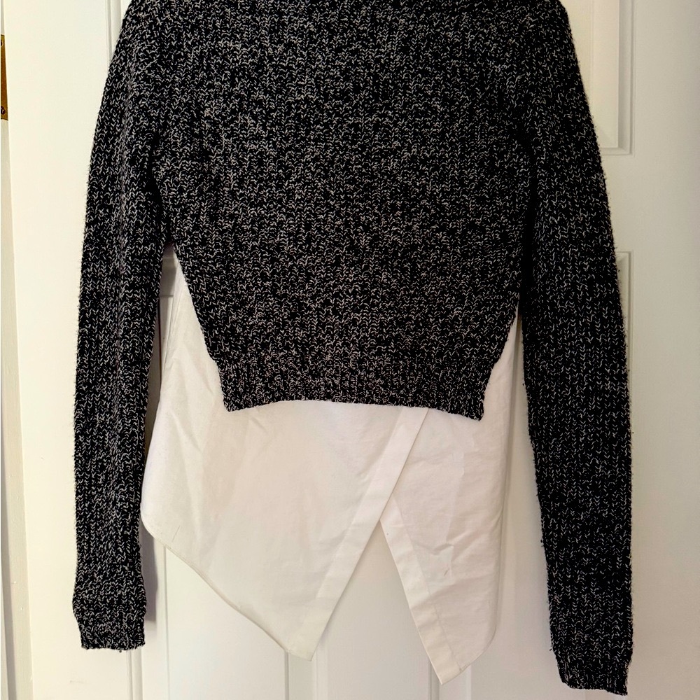 Women's Black and White Sweater